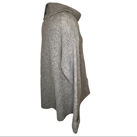 Free People Grey Sidewinder Cowl Neck Oversized Sweater Small - Picture 6 of 10